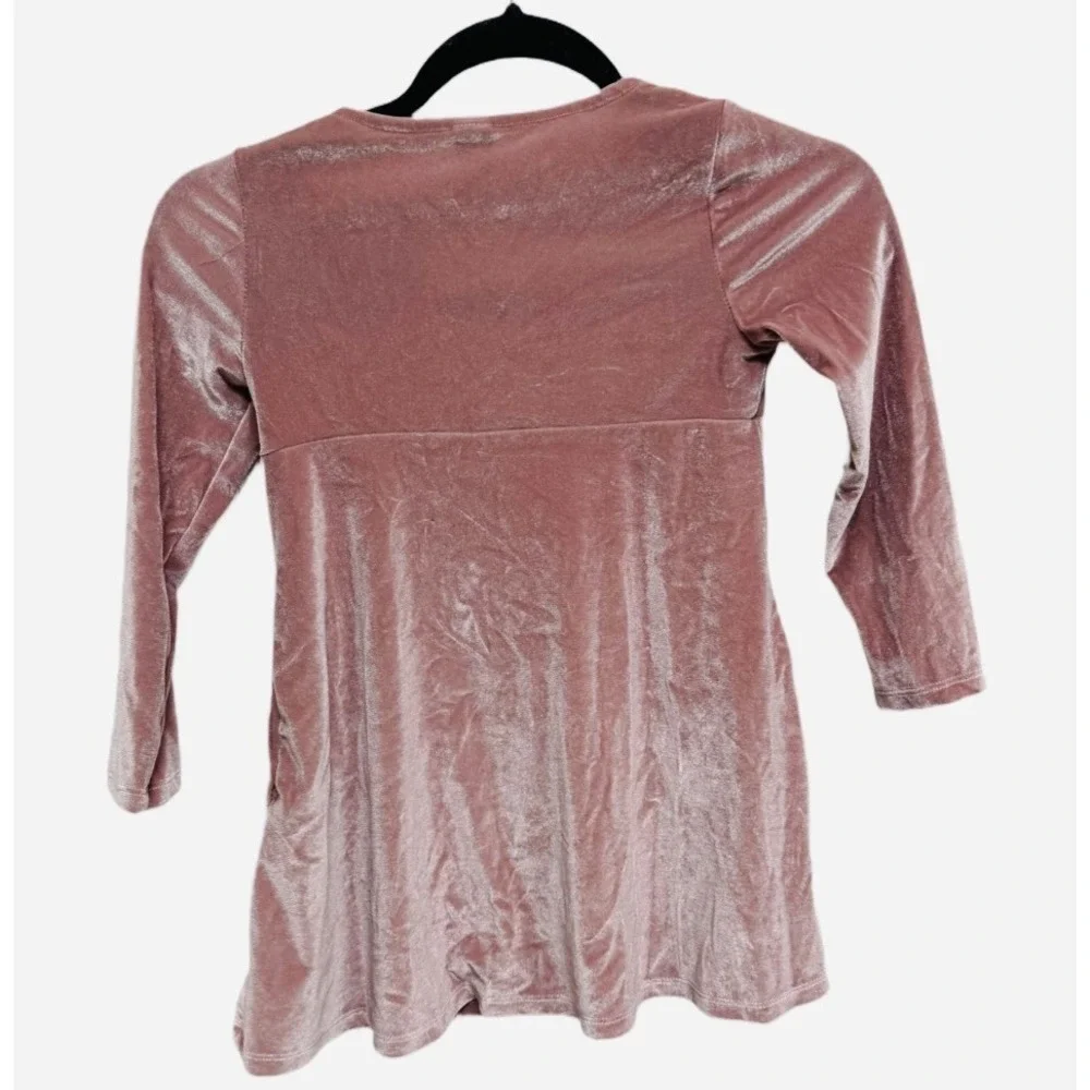 Old Navy Girls Velour Pink Long Sleeve Dress Size Small (6-7)